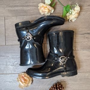MICHAEL KORS MK BLACK WATERPROOF RAIN BOOTS